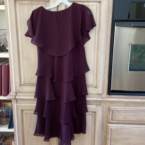 SLNY dress sz 10 eggplant purple euc tiered - Picture 4 of 5
